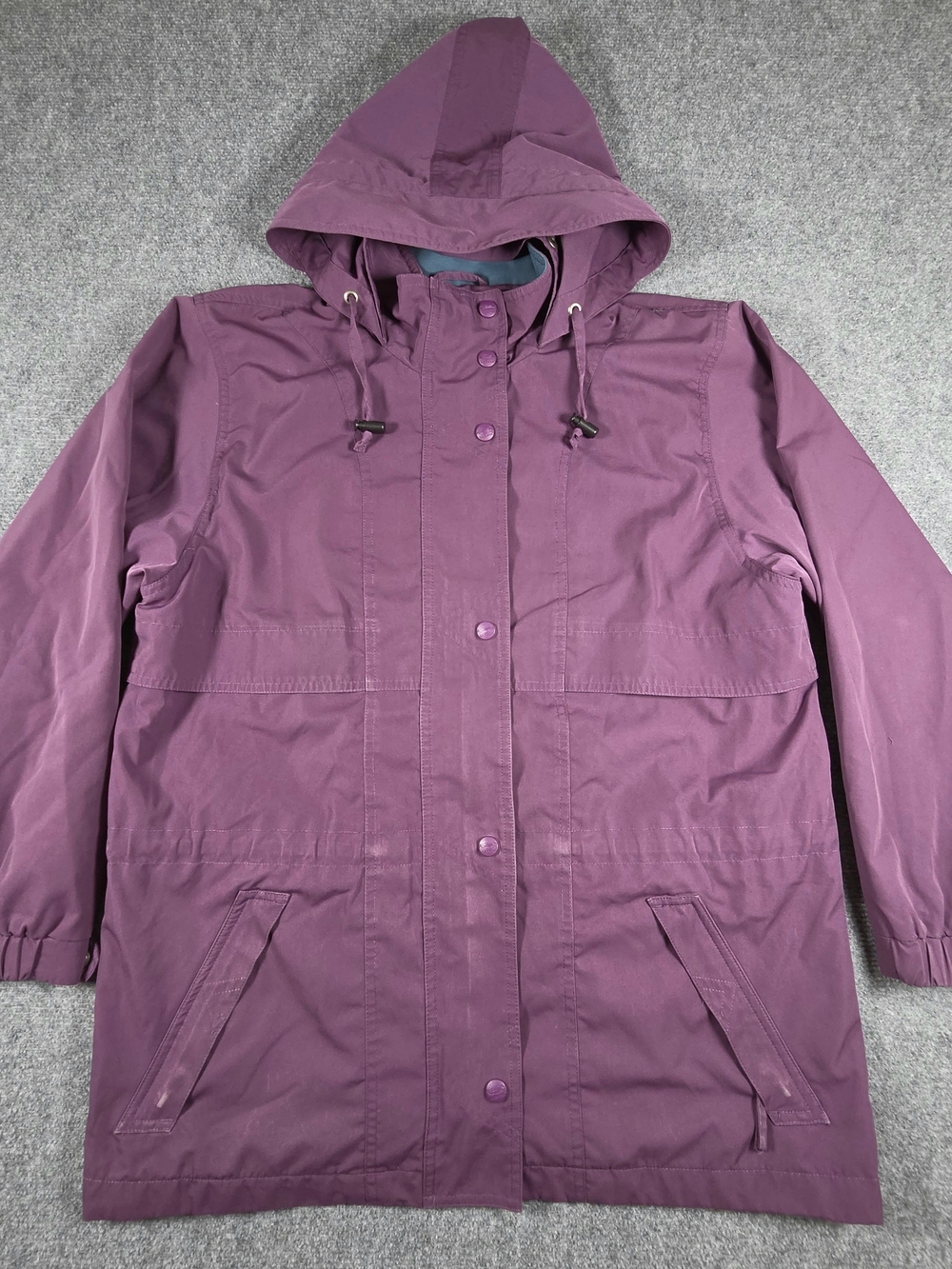 Vintage LL Bean Hooded Anorak Womens Petite Medium Lightweight Parka Jacket